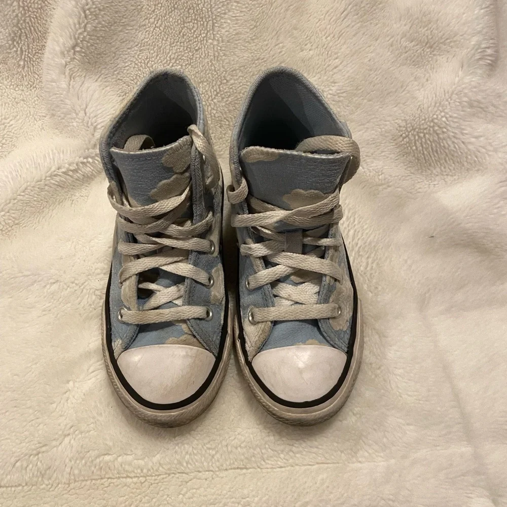 Converse Kids High-Top Sneakers - Light Blue and White